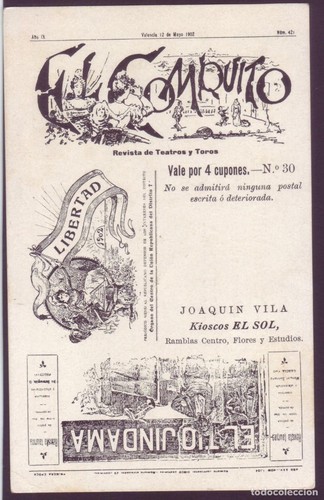 Postal 1902 kiosco - postal, 1902-kiosco